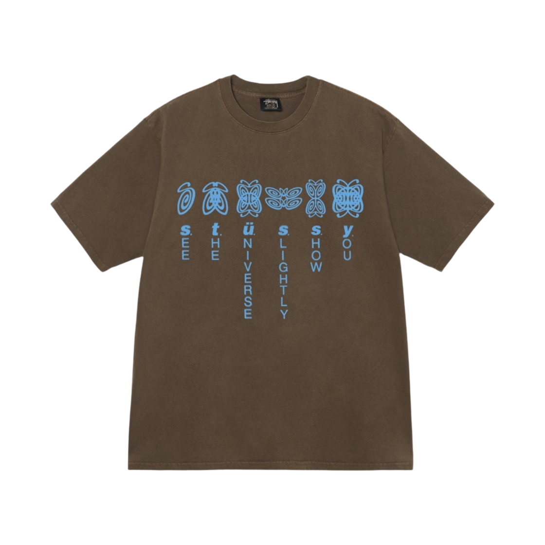 스투시 유니버스 티셔츠 피그먼트 다이드 커피