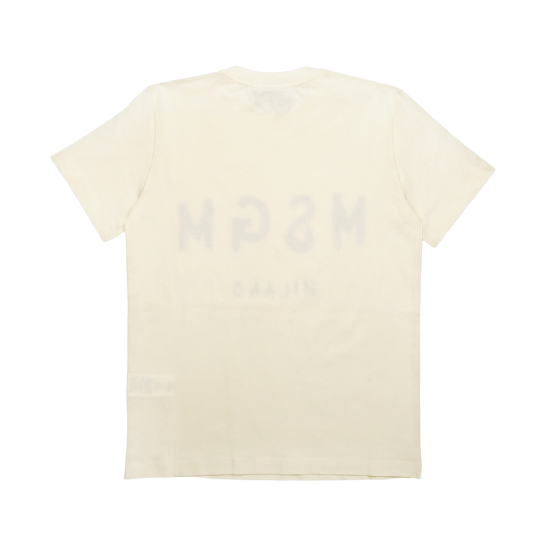 (W) 엠에스지엠 로고 코튼 티셔츠 아이보리((W) MSGM Cotton T-Shirt with Logo Ivory) - 2