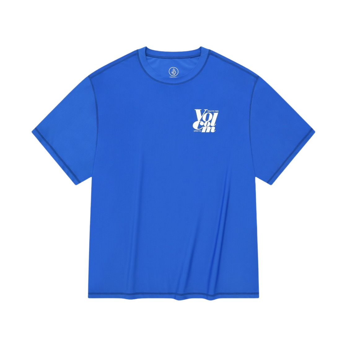 볼컴 워드플레이 반팔 래쉬가드 라이트 블루