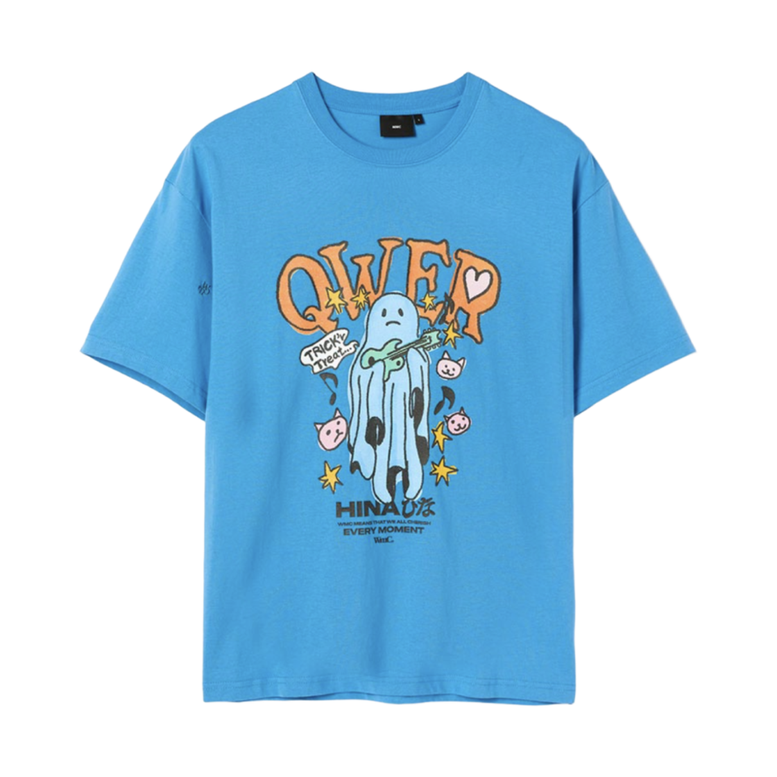 WMC x 히나 QWER 고스트 티셔츠 블루(WMC x Hina QWER Ghost T-Shirt Blue)