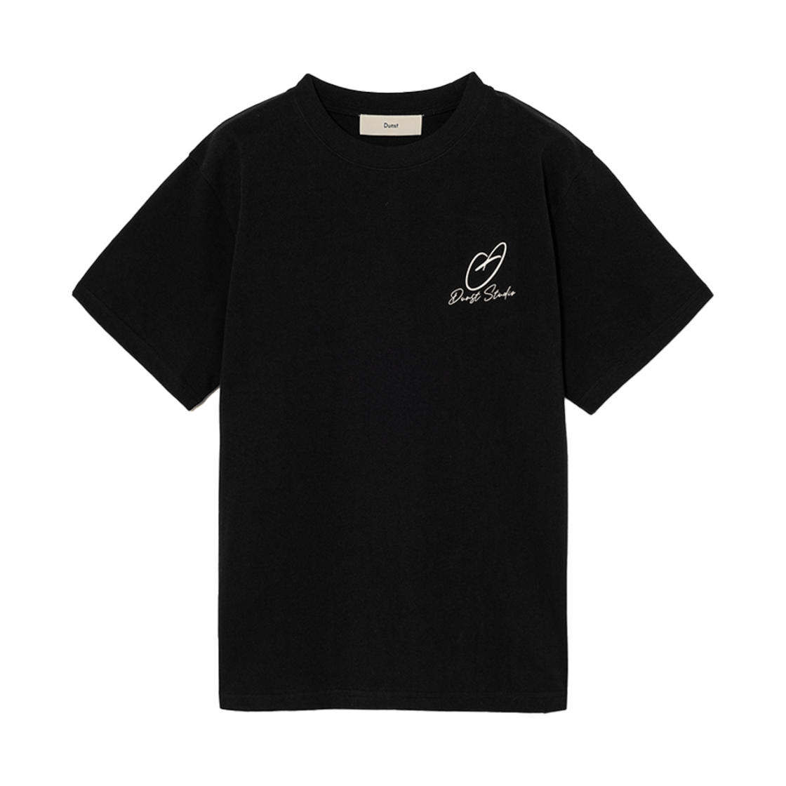 UDTS5B140BK_M_ Dunst Unisex Heart D Logo T-Shirt Black