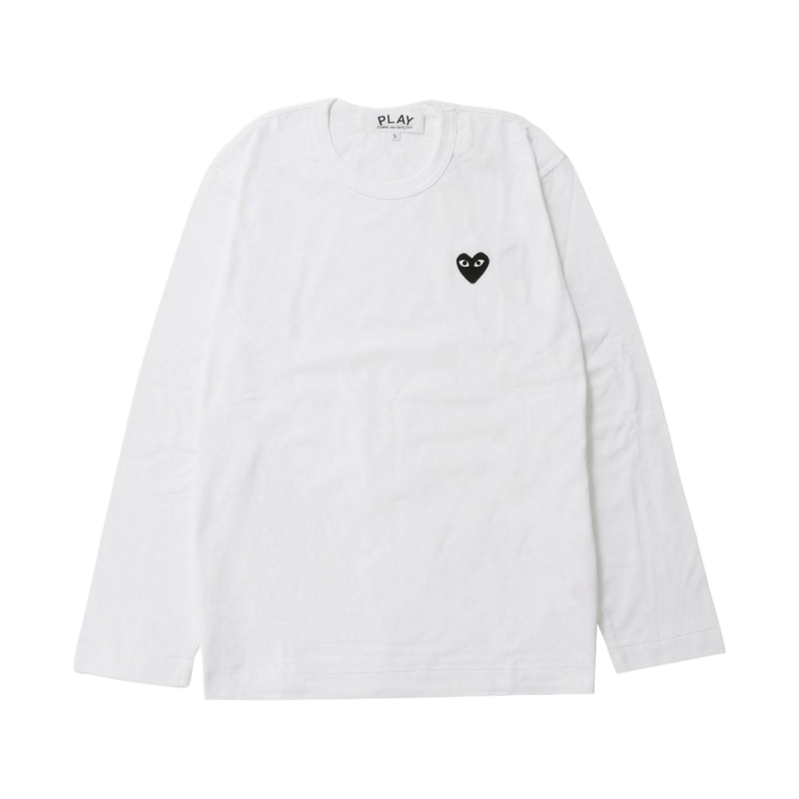 플레이 꼼데가르송 블랙 하트 롱슬리브 티셔츠 화이트(Play Comme des Garcons Black Heart LS T-Shirt White)