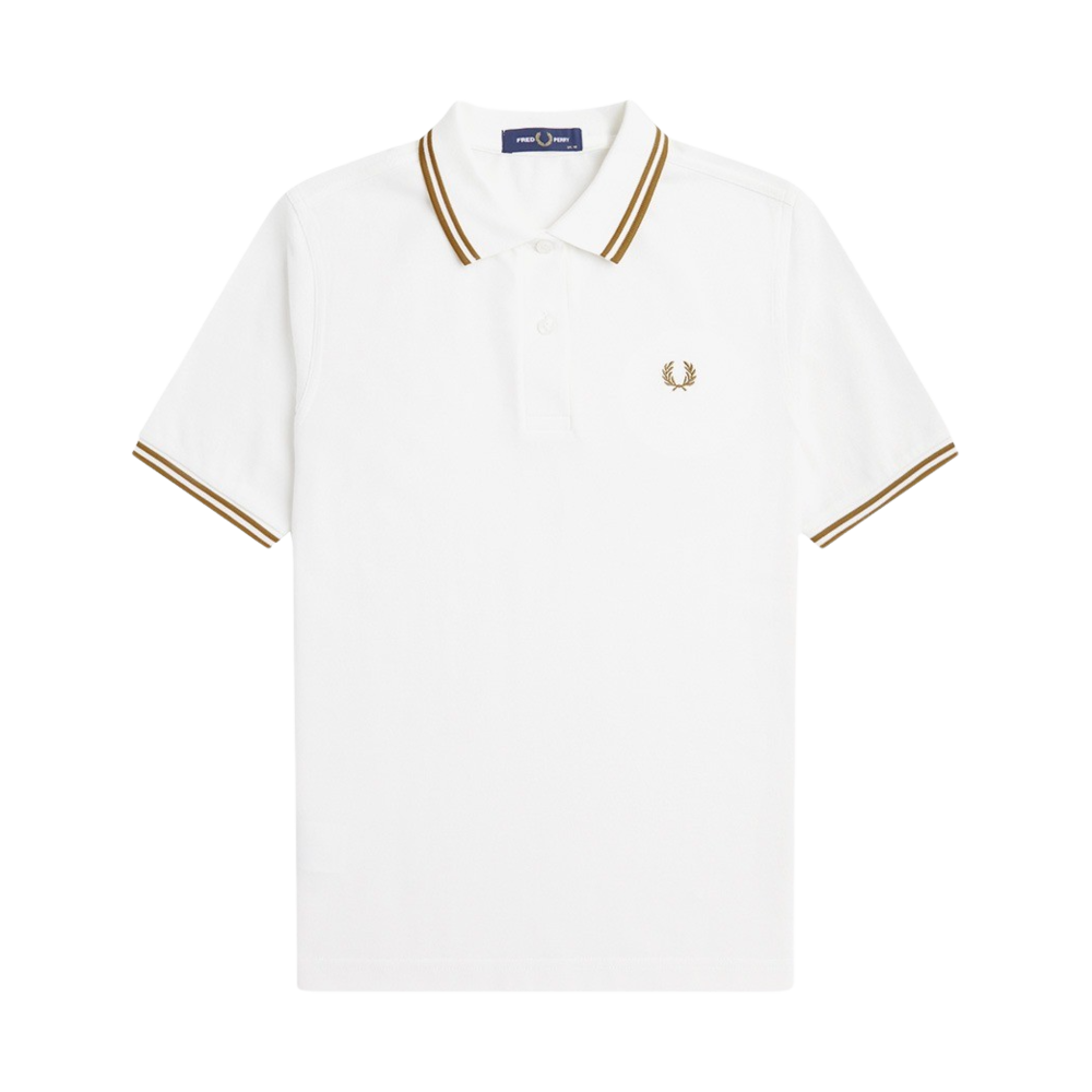 AFPF2413600-B34 Fred Perry Womens G3600 Twin Tipped Fred Perry Shirt Snow White/Dark Caramel