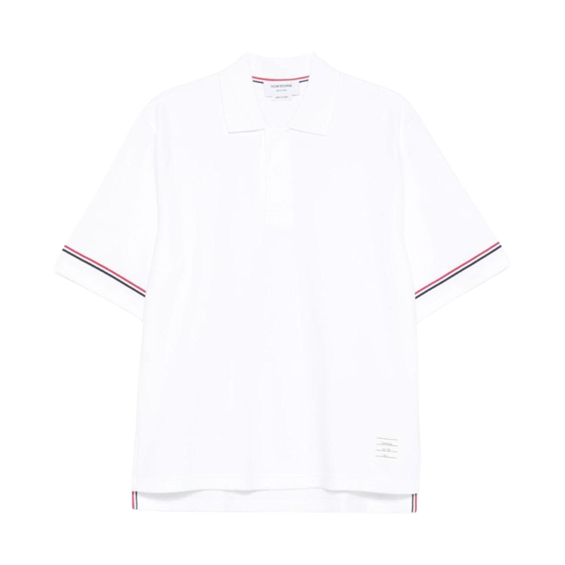 MJP209A-J0199-100 Thom Browne Cotton Rugby Polo T-Shirt White