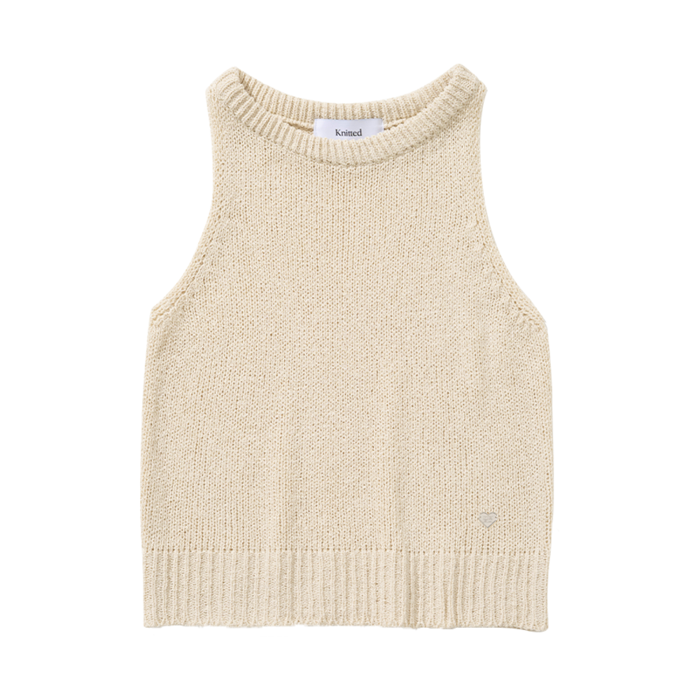 니티드 여성 썸머 부클 슬리브리스 린넨