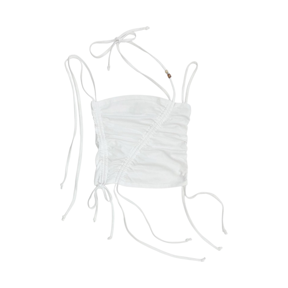 루바티 셔링 스트랩 튜브 탑 화이트(Rubati Shirring Strap Tube Top White)