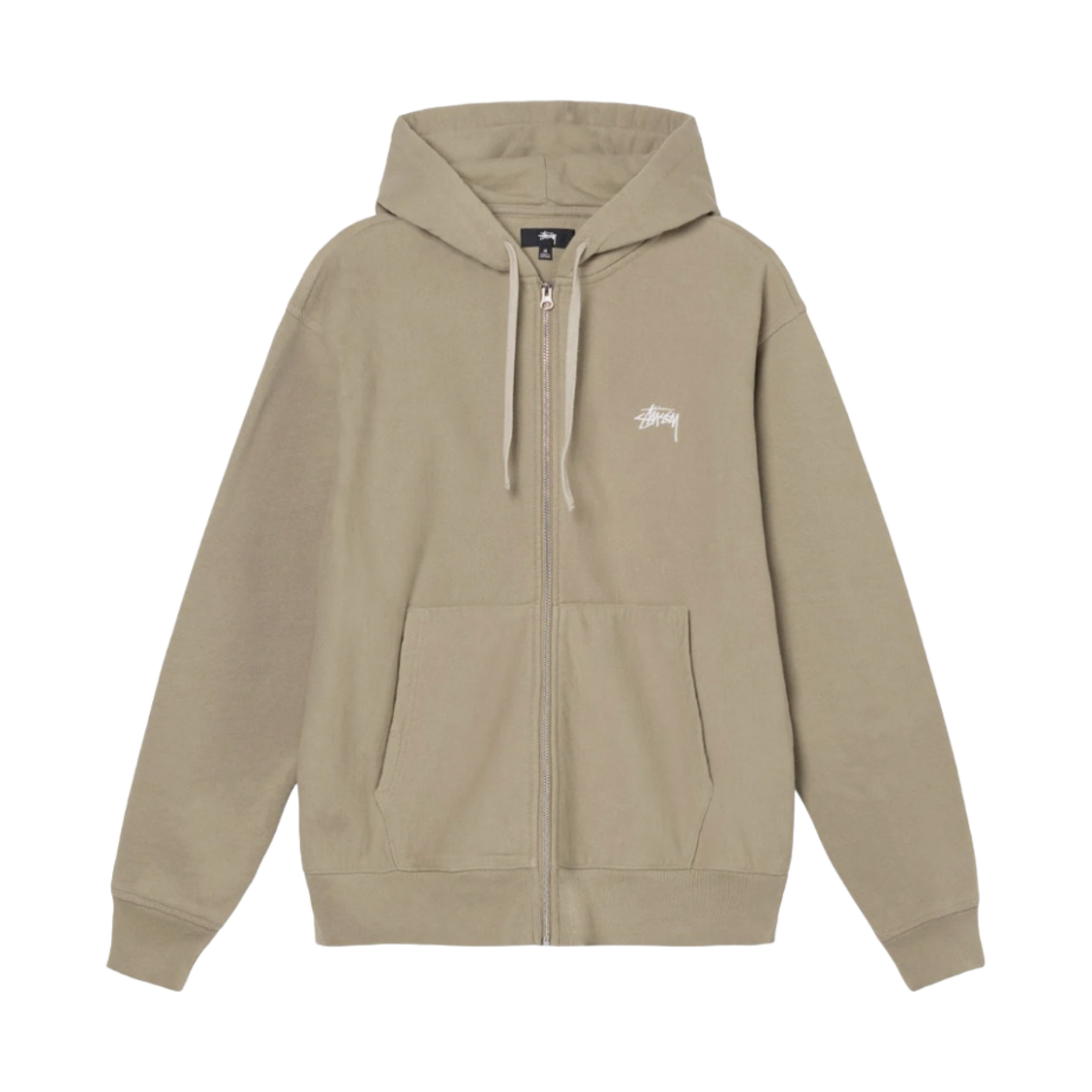 스투시 오버다이드 스탁 로고 후드 집업 카키(Stussy Overdyed Stock Logo Zip Hoodie Khaki) - 1