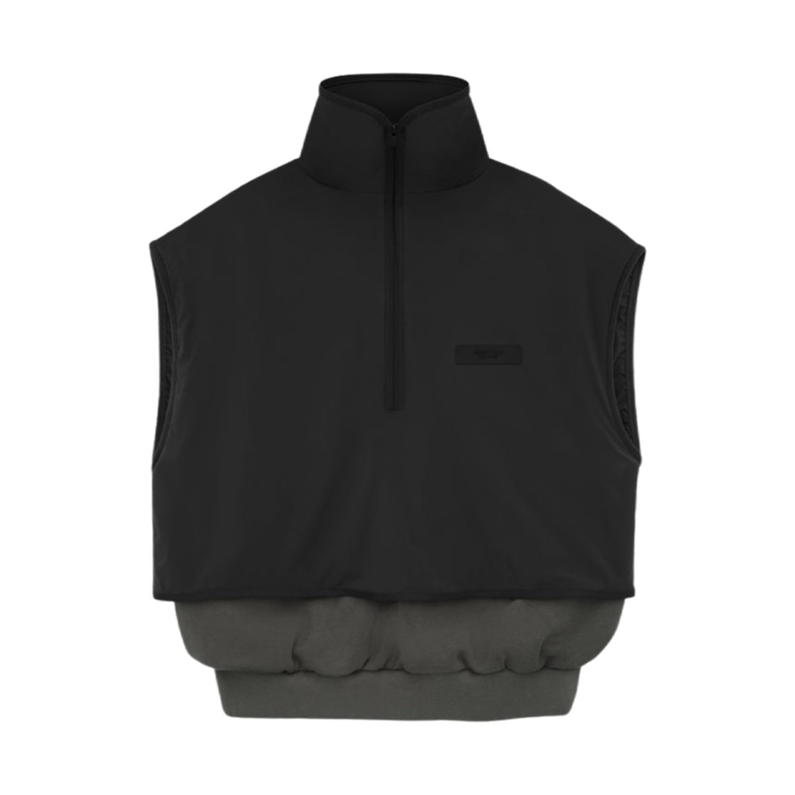 - Essentials Nylon Fleece Mockneck Vest Ink Jet Black - 24SS