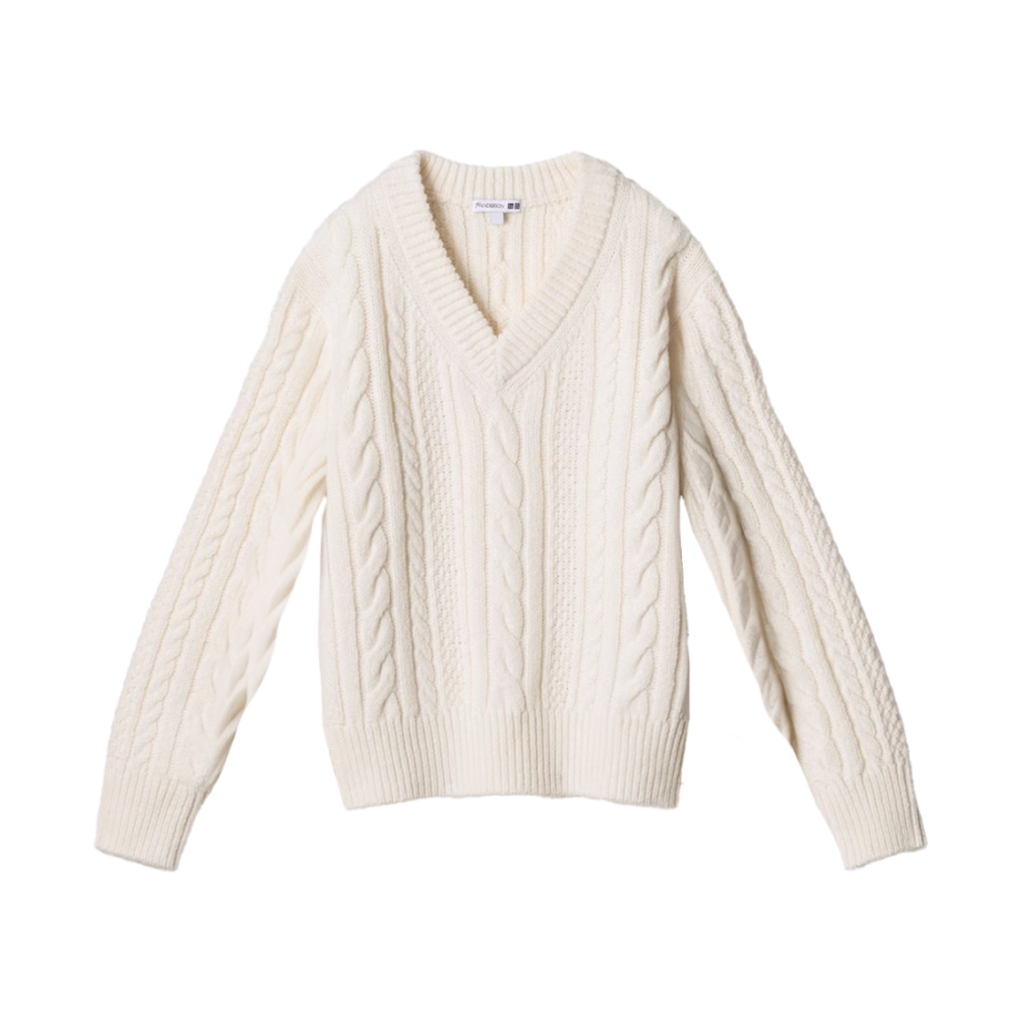 (W) 유니클로 x JW 앤더슨 케이블 V넥 스웨터 오프 화이트 - KR((W) Uniqlo x JW Anderson Cable V-Neck Sweater Off White - KR)