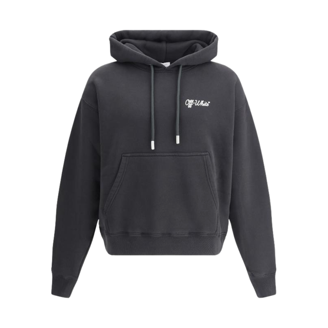 OMBB085C99FLE0191001 Off-White Virgil Abloh Logo Patch Hoodie Black