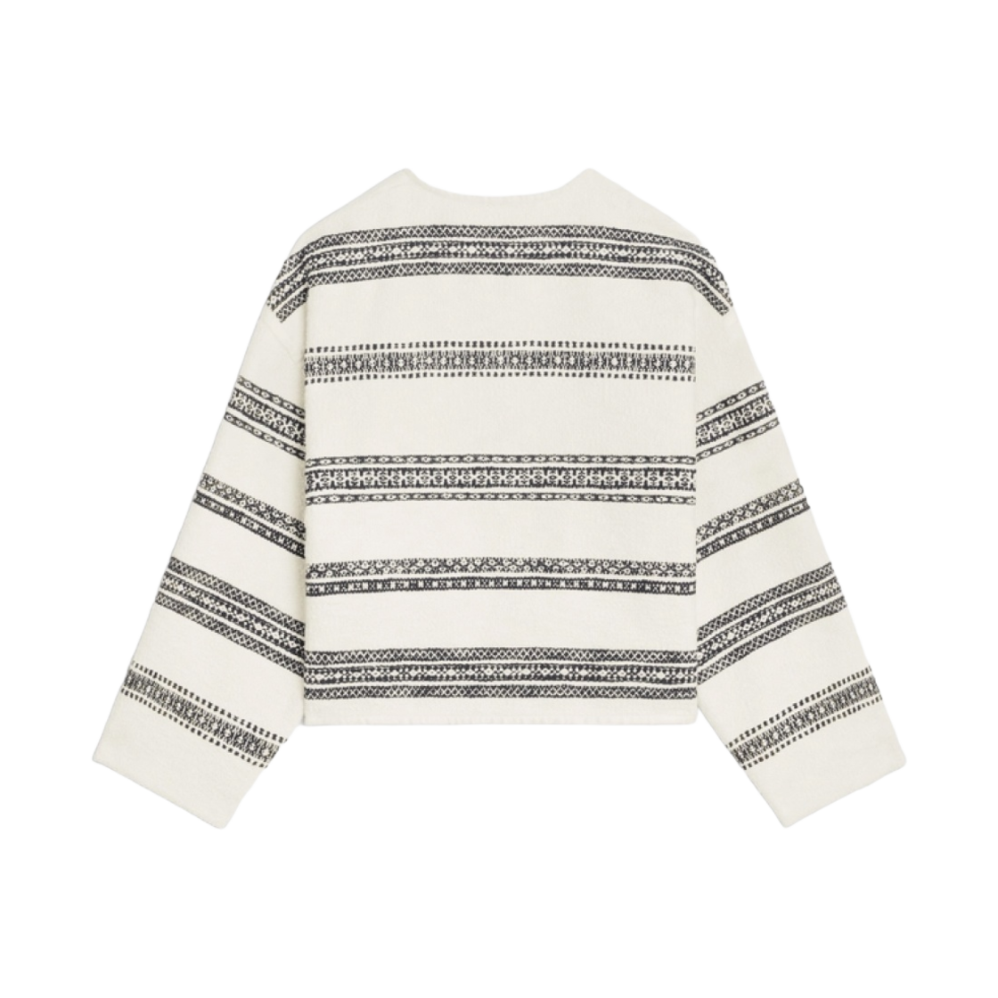 (W) 셀린느 바하 가디건 스트라이프 트위드 초크 블랙((W) Celine Baja Cardigan Stripe Tweed Chalk Black) - 2