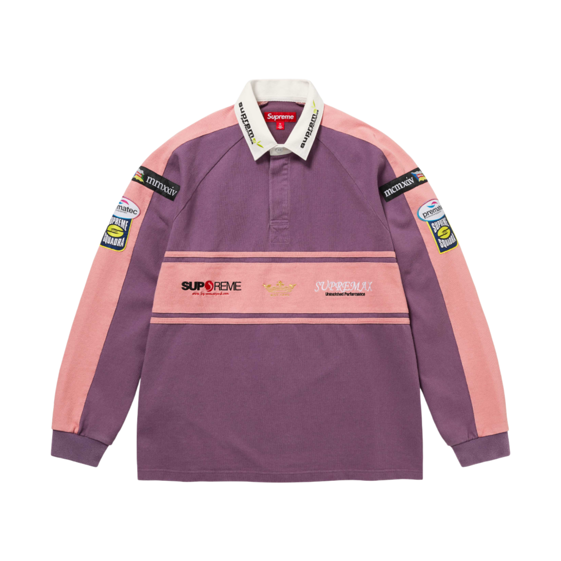 슈프림 체스트 스트라이프 럭비 퍼플 - 24FW
