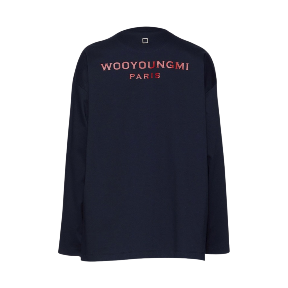 우영미 롱슬리브 레드 백로고 티셔츠 네이비 - 22SS(Wooyoungmi Long Sleeve Red Back Logo T-Shirt Navy - 22SS) - 1