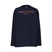 Wooyoungmi Long Sleeve Red Back Logo T-Shirt Navy - 22SS