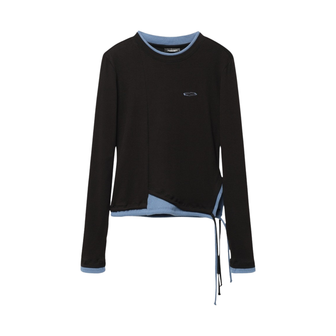 오프닝프로젝트 W 스몰 로고 레이어드 티셔츠 블랙