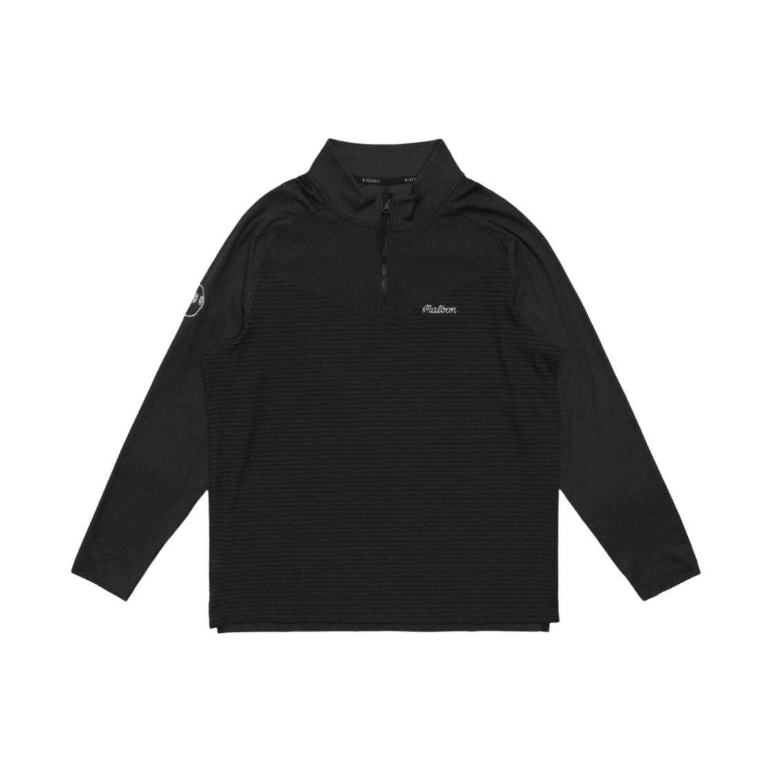 말본 골프 x 나이키 드라이핏 ADV 베이퍼 하프 집 탑 블랙 다크 스모크 그레이 블랙(Malbon Golf X Nike Dri-Fit ADV Vapor Half Zip Top Black Dark Smoke Grey Black) - 1