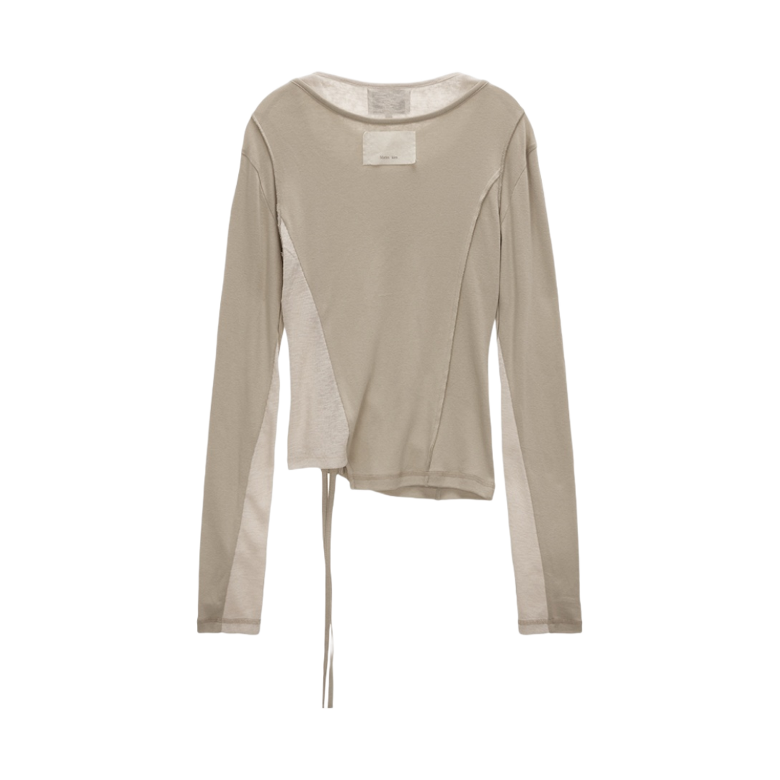 (W) 마뗑킴 컬러 포인트 스트링 슬림 탑 베이지((W) Matin Kim Color Point String Slim Top Beige) - 2