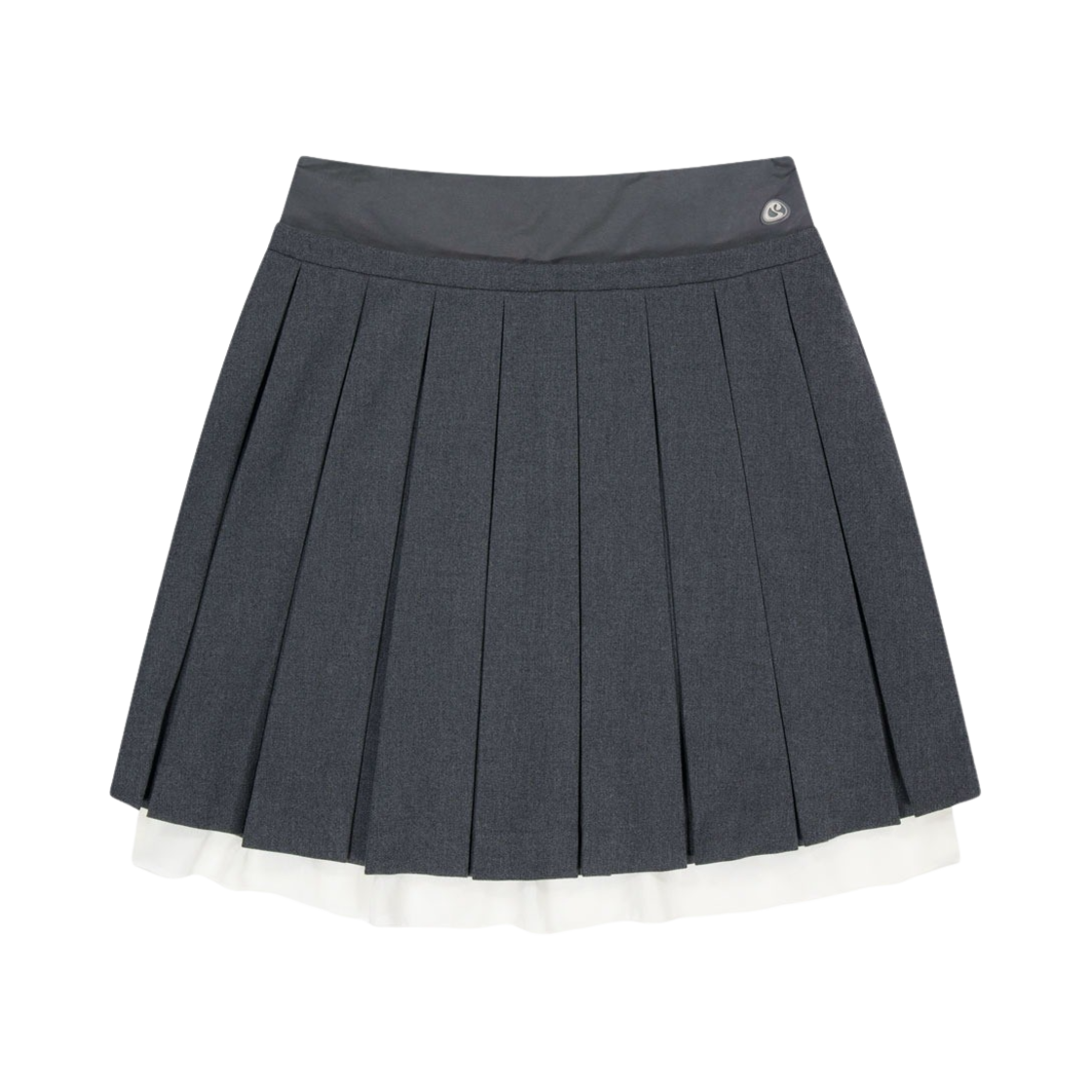SU2403SR02GR Coyseio Double Waisted Pleats Skirt Grey