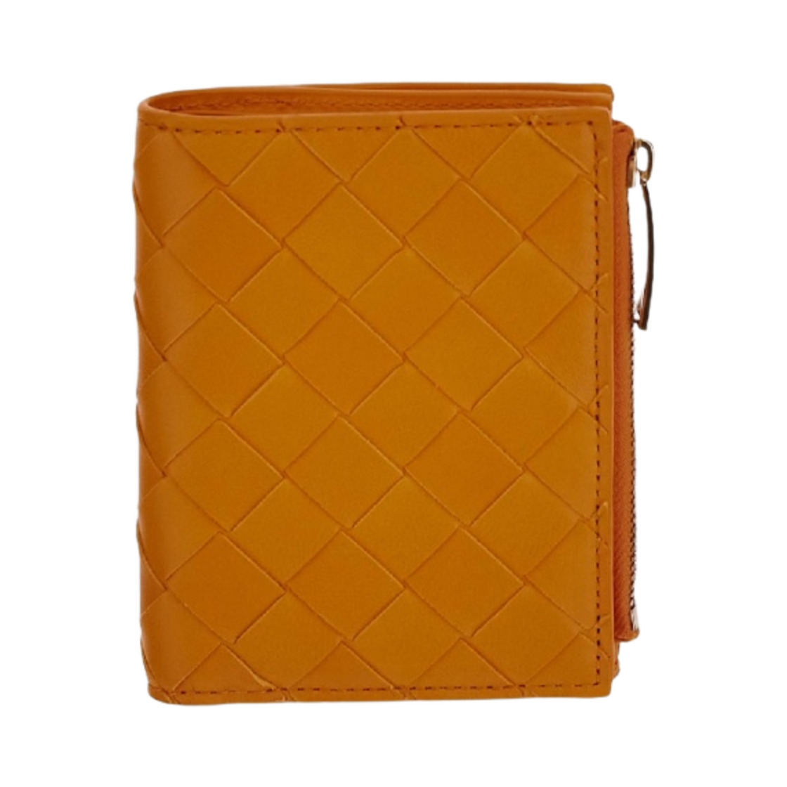 707601VCPP37003 Bottega Veneta Small Bi-Fold Zip Wallet Tangerine