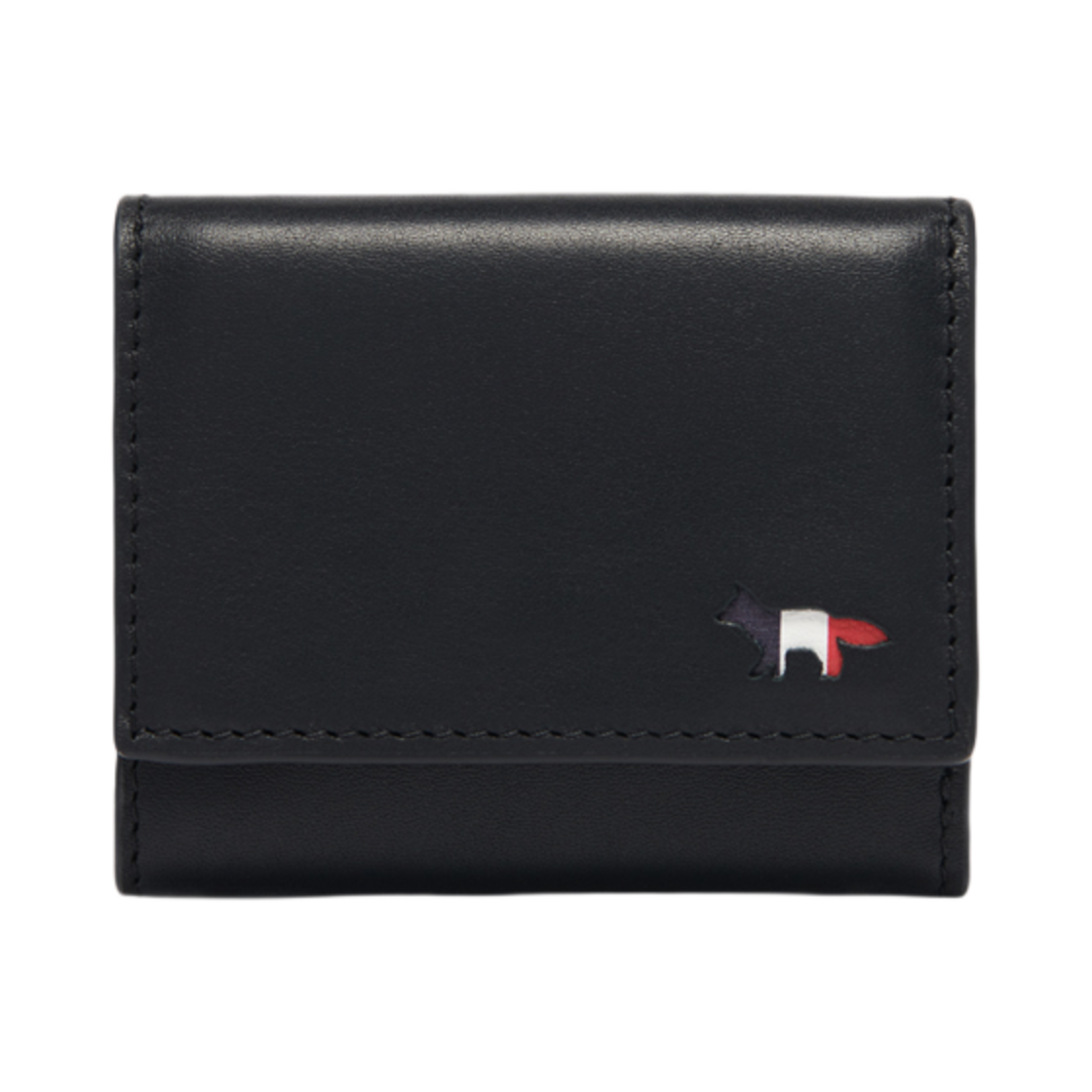 JU05333LC0031-P199 Maison Kitsune Tricolor Fox Ultra Compact Wallet Black