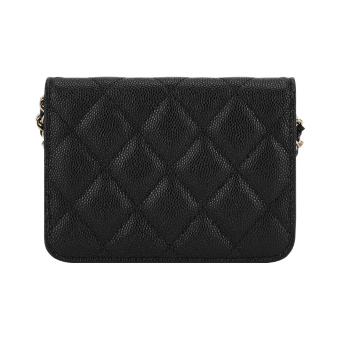 샤넬 클래식 플랩 체인 카드 홀더 그레인드 카프스킨 & 골드 메탈 블랙(Chanel Classic Flap Card Holder with Chain Grained Calfskin & Gold Black) - 2