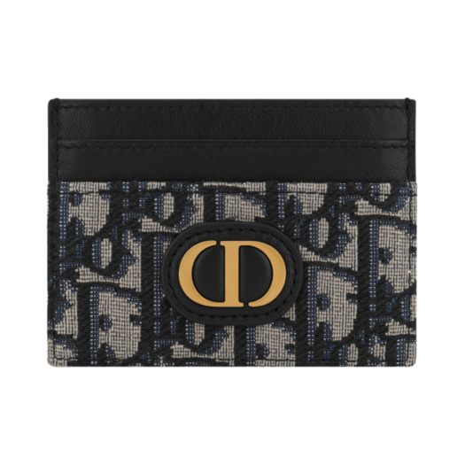 S2152UTZQ-M928 Dior 30 Montaigne Five Slot Card Holder Blue Dior Oblique Jacquard