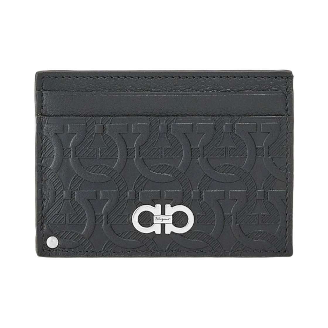 660999-753606 Ferragamo Gancini Credit Card Holder Black