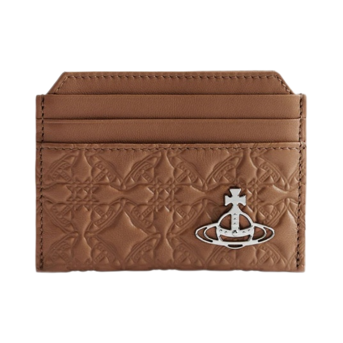 비비안 웨스트우드 엠보스드 슬림 카드 홀더 탄(Vivienne Westwood Embossed Slim Card Holder Tan) - 1