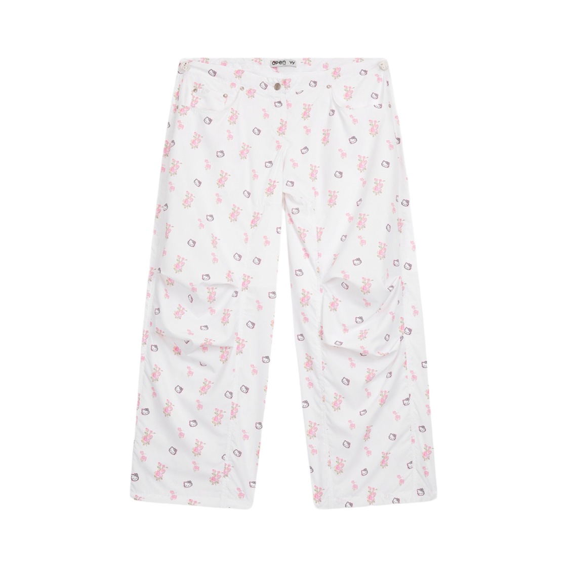 오픈 Yy x 헬로 키티 파라슈트 팬츠 화이트(Open Yy x Hello Kitty Parachute Pants White)