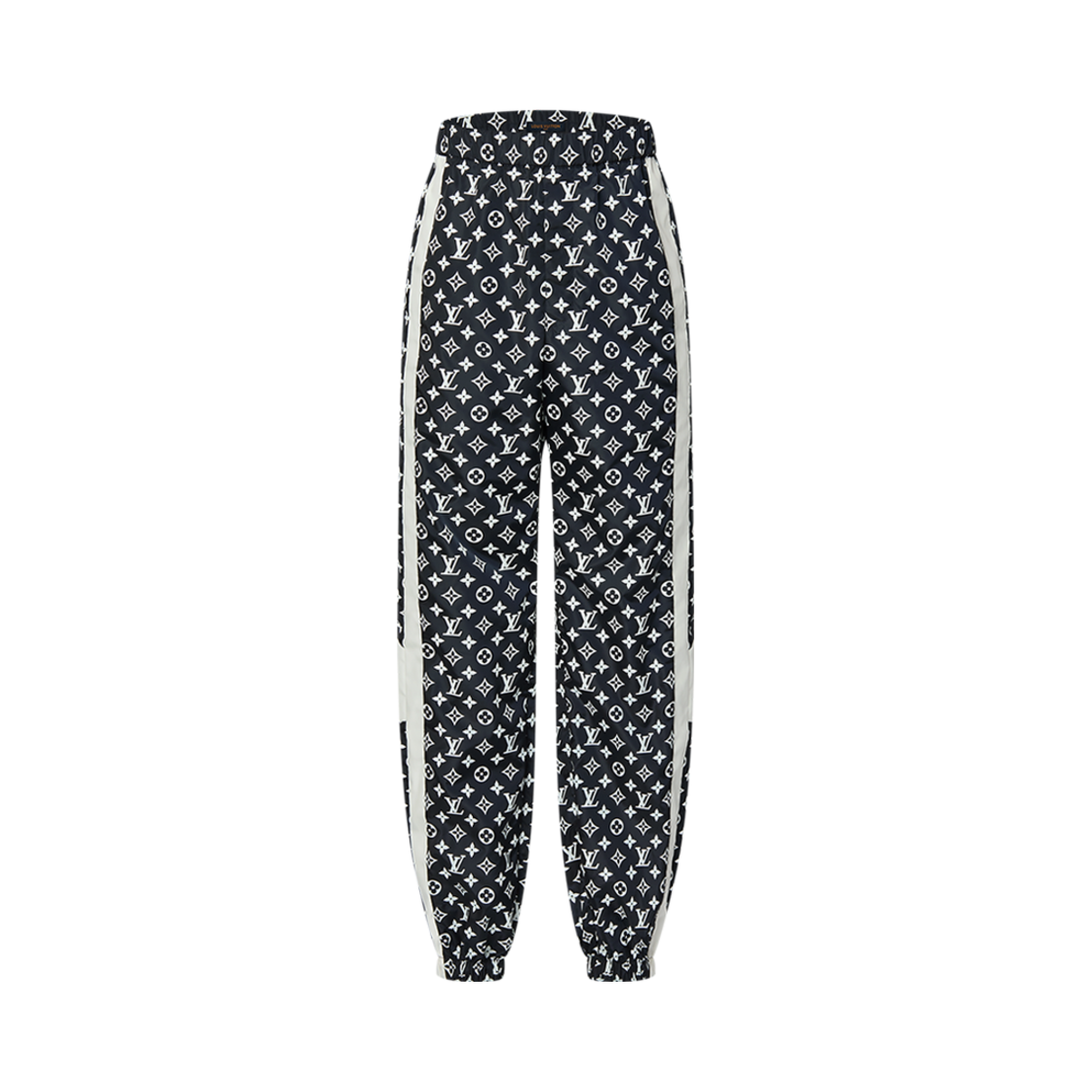 - Louis Vuitton Monogram Printed Technical Track Pants Navy Blue