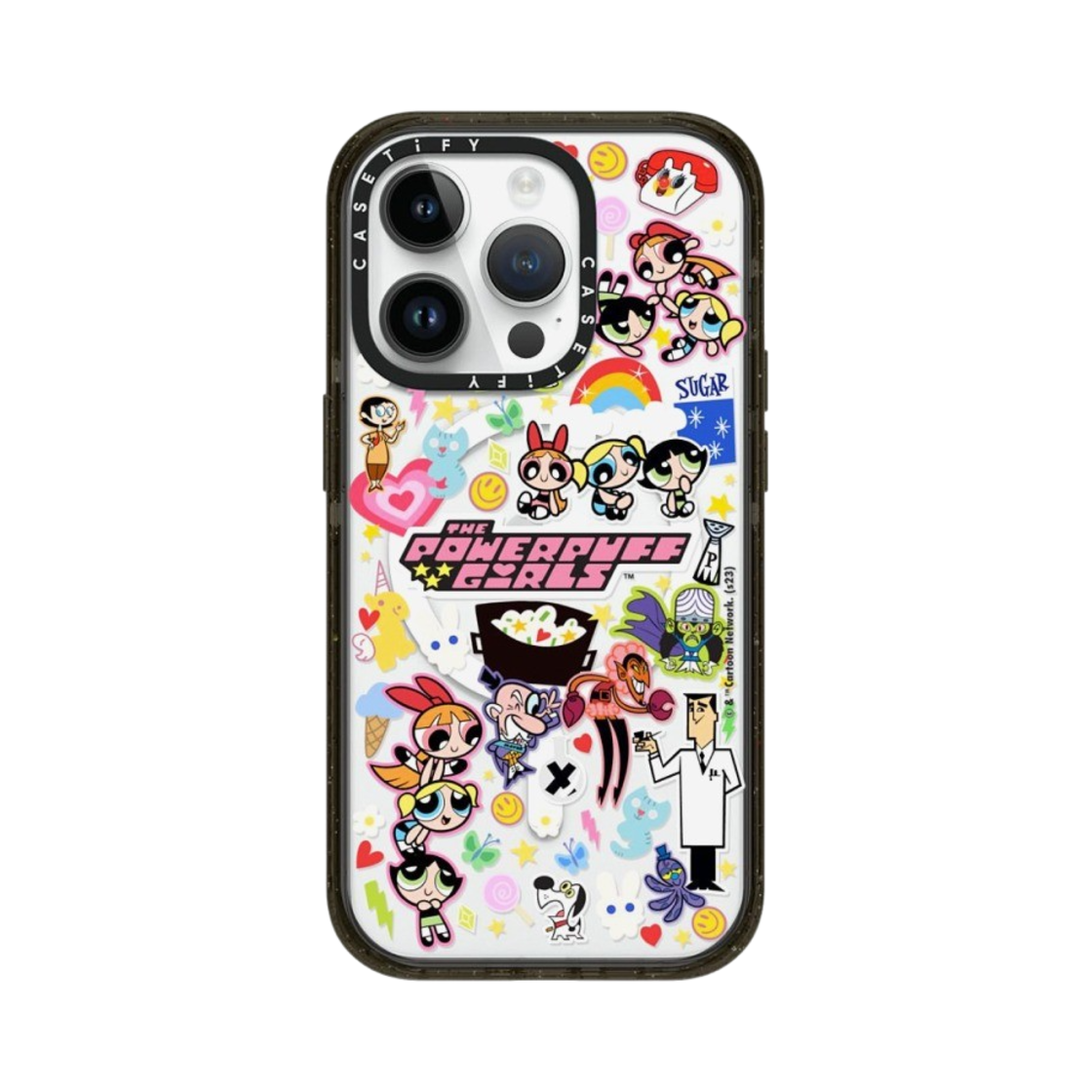 케이스티파이 x 파워퍼프걸 아이폰 스티커매니아 맥세이프 임팩트 케이스 클리어 블랙(Casetify x The Powerpuff Girls iPhone Stickermania Magsafe Impact Case Clear Black) - 1