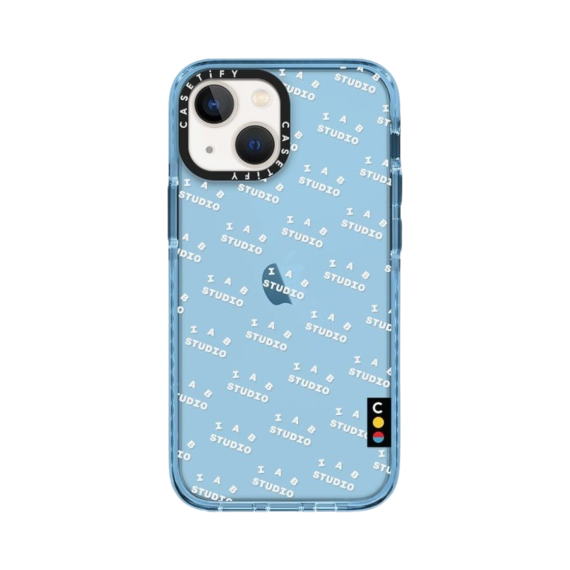 케이스티파이 x 아이앱 스튜디오 아이폰 화이트 모노그램 로고 임팩트 케이스 시에라 블루(Casetify x IAB Studio iPhone White Monogram Logo Impact Case Sierra Blue) - 4