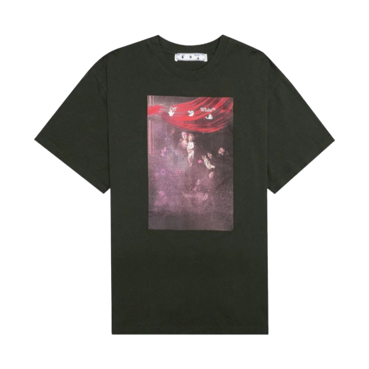 Off-White Sprayed Caravaggio Painting Arrow Over S/S T-Shirt Khaki
