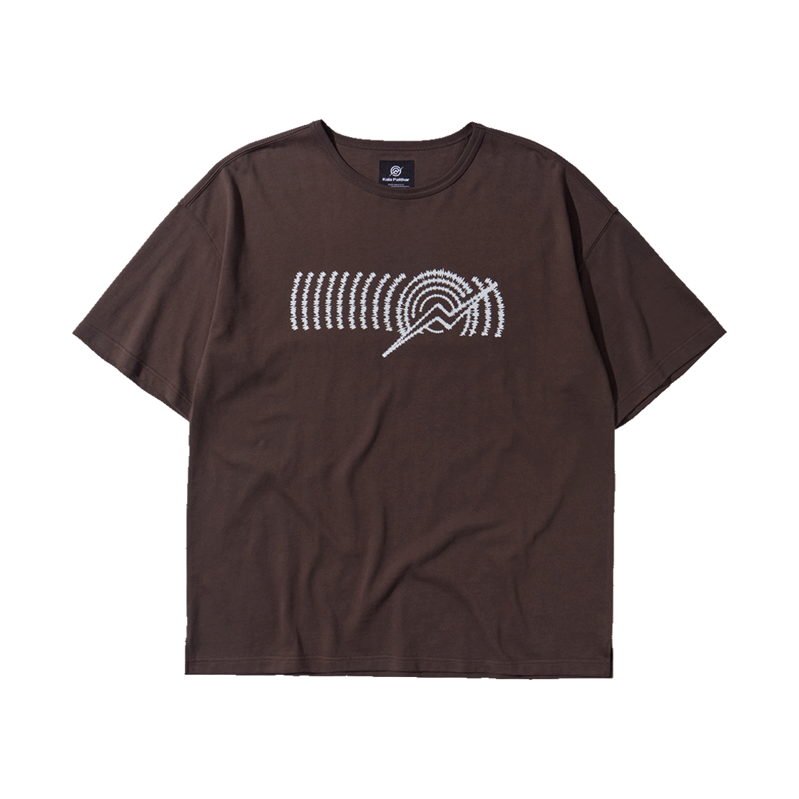 칼라파타르 그래픽 로고 루즈핏 티셔츠 다크 베이지