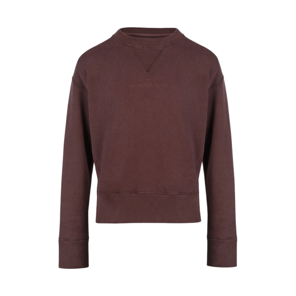 (W) 메종 마르지엘라 오가닉 코튼 스웨트셔츠 보르도((W) Maison Margiela Organic Cotton Sweatshirt Bordeaux) - 1