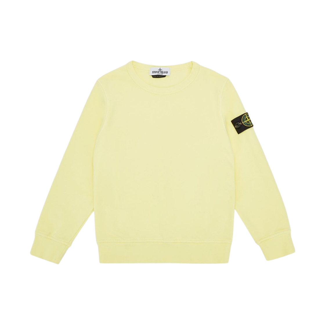 (키즈) 스톤 아일랜드 61340 코튼 플리스 크루넥 스웨트셔츠 레몬 - 23SS((Kids) Stone Island 61340 Cotton Fleece Crewneck Sweatshirt Lemon - 23SS) - 1