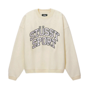 Stussy Sport Relaxed Oversized Crew Crew Ivory