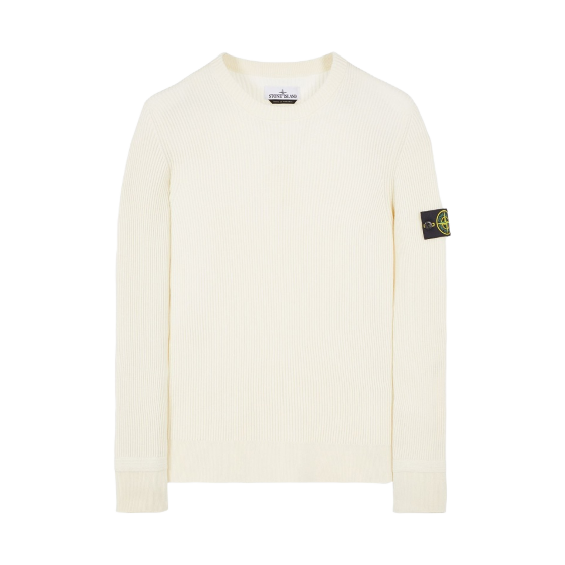 스톤 아일랜 553C2 풀 립 울 크루넥 니트 내츄럴 화이트 - 23FW(Stone Island 553C2 Full Rib Wool Crewneck Knit Off White - 23FW) - 2