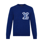 Louis Vuitton LV Intarsia Crewneck Knit Blue