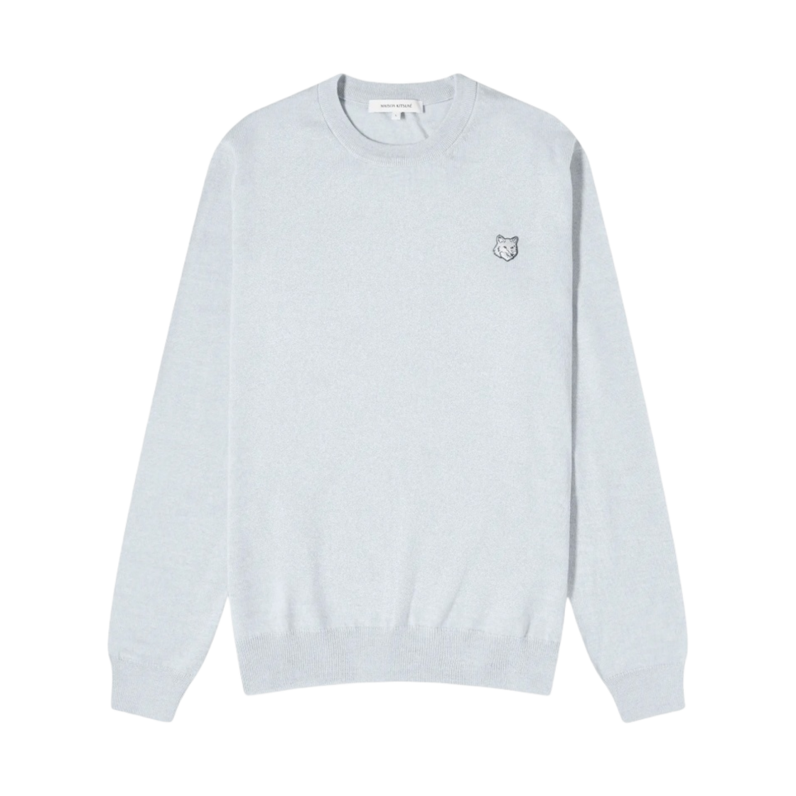MM00815KT1036-H410 Maison Kitsune Bold Fox Head Patch Regular Jumper Light Blue Melange