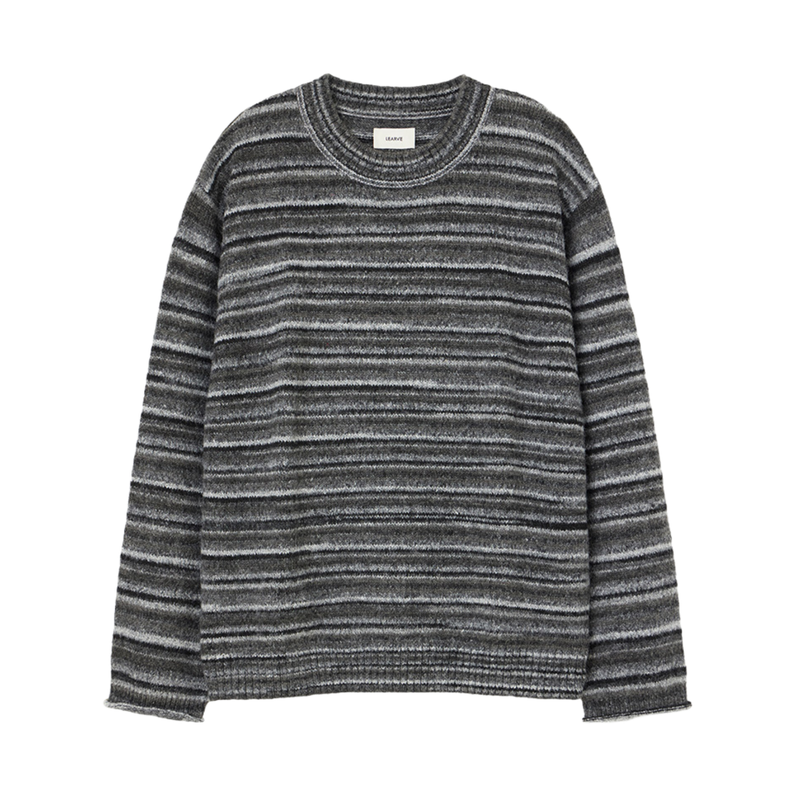 르아브 그라데이션 스택스 맥시 크루넥 니트 챠콜