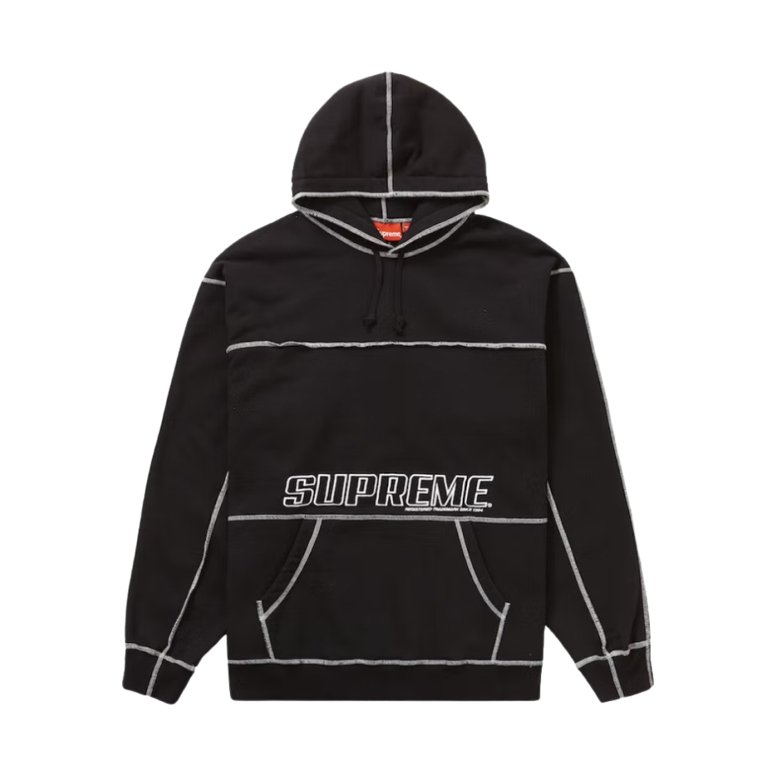 슈프림 커버스티치 후드 스웨트셔츠 블랙 - 22SS(Supreme Coverstitch Hooded Sweatshirt Black - 22SS) - 1