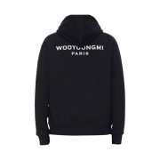 Wooyoungmi Cotton White Back Logo Hoodie Black - 22FW