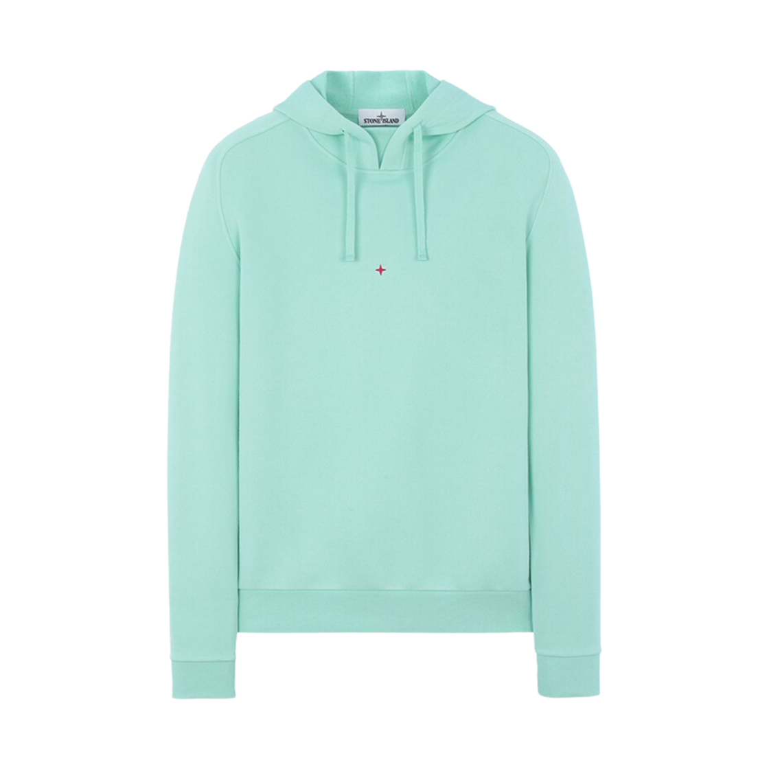 7415617X2-V0044 Stone Island 617X2 Marina Logo Fleece Hooded Sweatshirt Aqua - 21SS