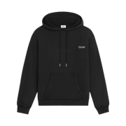 Celine Loose Hoodie in Cotton Fleece Black White