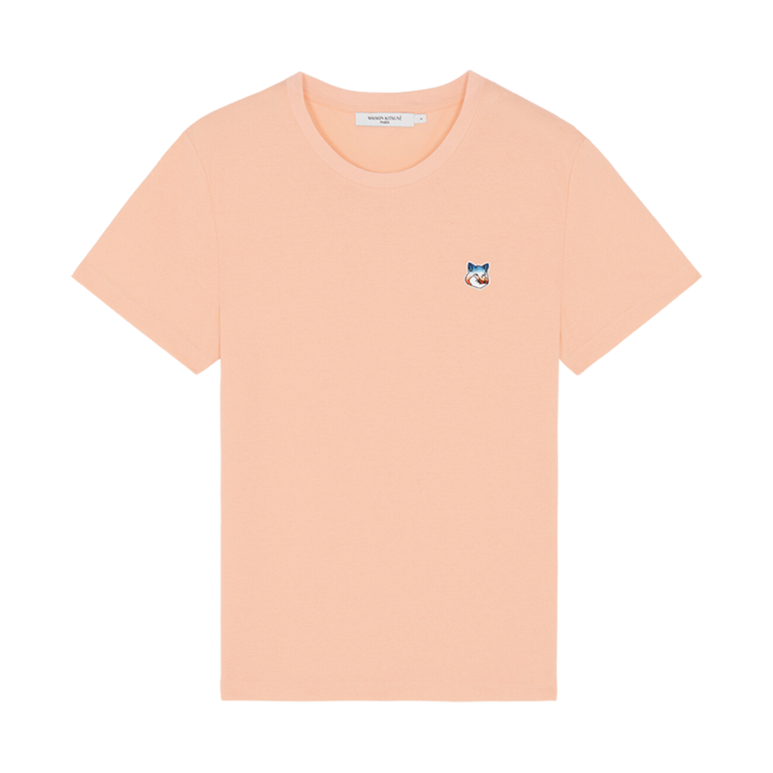 (W) 메종 키츠네 그라디언트 폭스 헤드 패치 릴렉스드 티셔츠 피치((W) Maison Kitsune Gradient Fox Head Patch Relaxed T-Shirt Peach) - 1