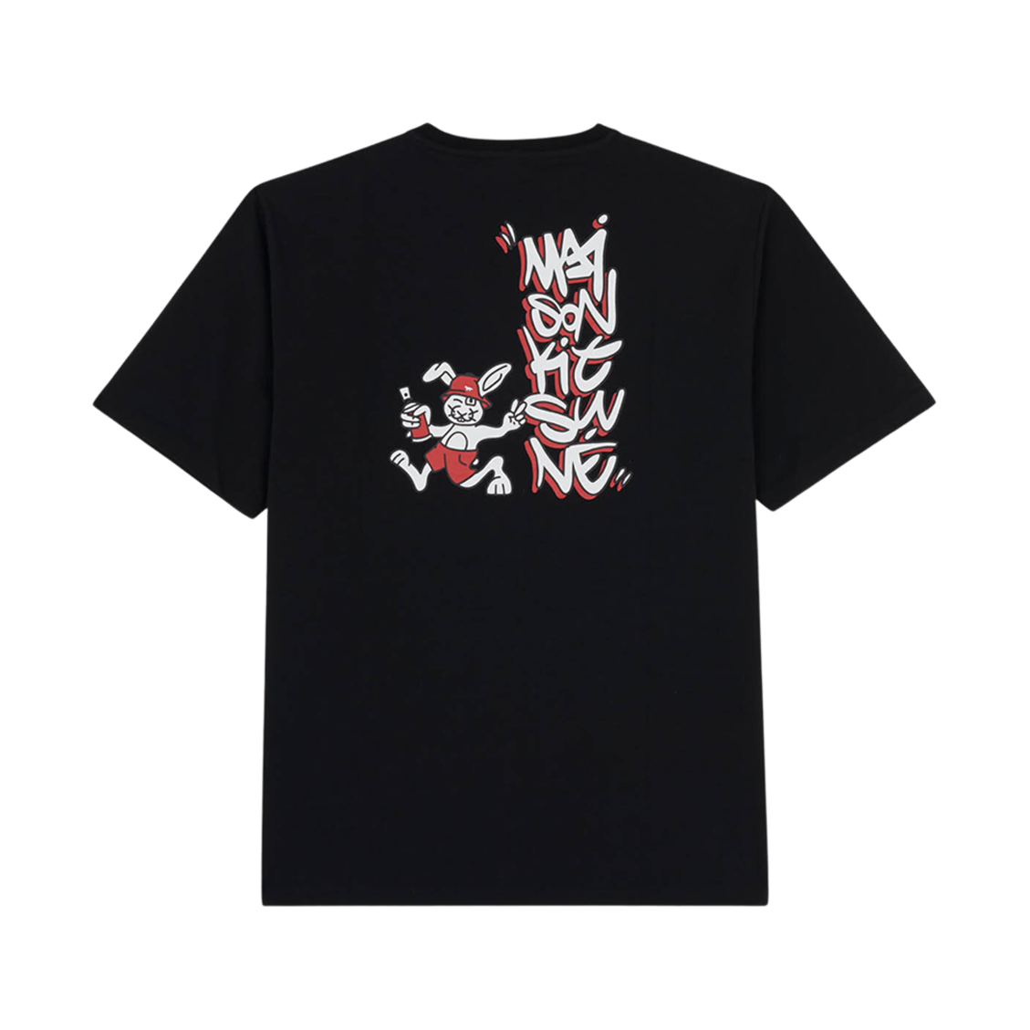 메종 키츠네 래빗 그래피티 이지 티셔츠 블랙(Maison Kitsune Rabbit Graffiti Easy T-Shirt Black) - 1