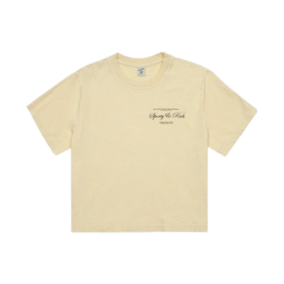 TS861AL (W) Sporty & Rich Logo Cropped T-Shirt Almond Black