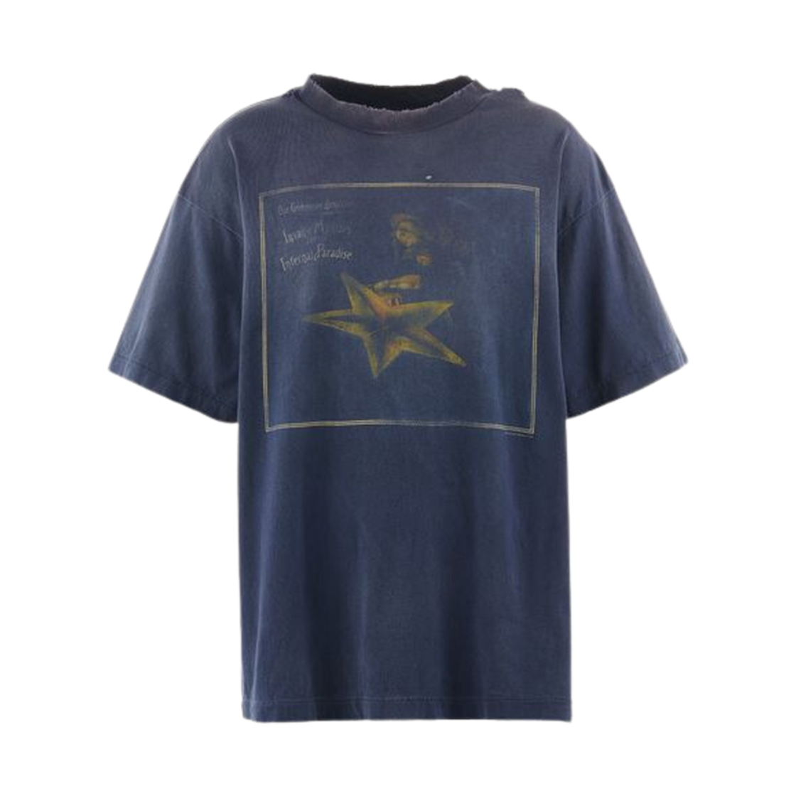 세인트 마이클 x 캑터스 플랜트 플리 마켓 스타 숏슬리브 티셔츠 네이비(Saint Mxxxxxx x Cactus Plant Flea Market Star S/S T-Shirt Navy)