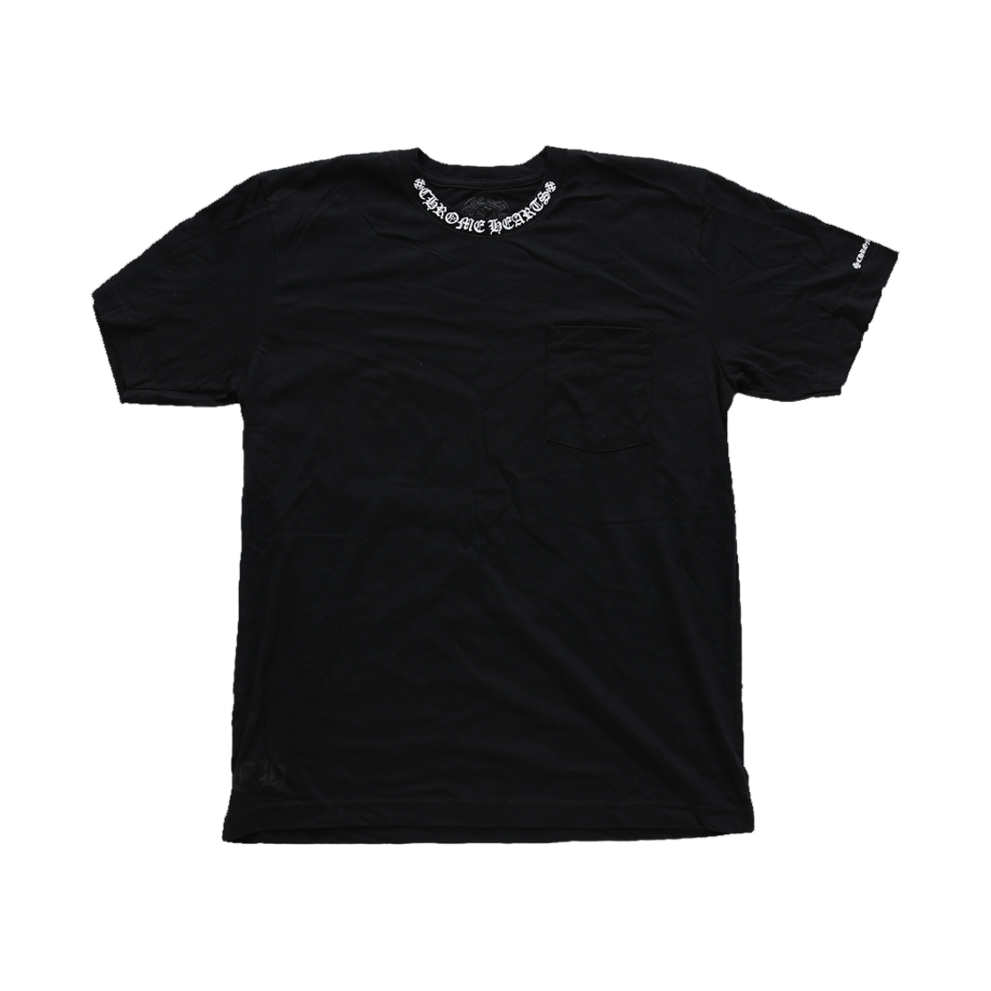 한스룸 크롬하츠 넥 로고 포켓 티셔츠 블랙(Hansroom Chrome Hearts Neck Logo Pocket T-Shirt Black)